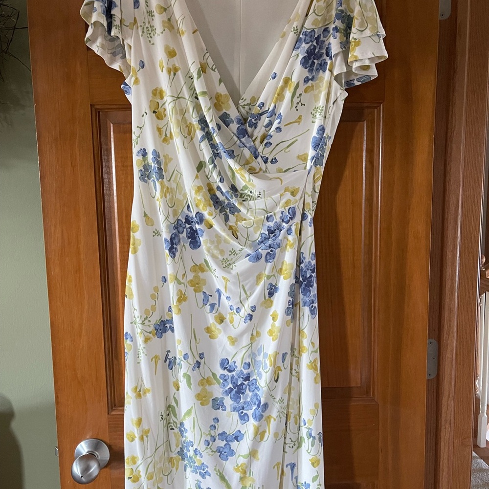 Ralph Lauren Floral Maxi Dress in Blue and Yellow